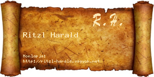 Ritzl Harald névjegykártya